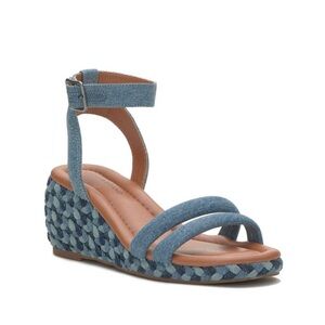 NWOB Lucky Brand Naylicia Denim Wedge sz 11